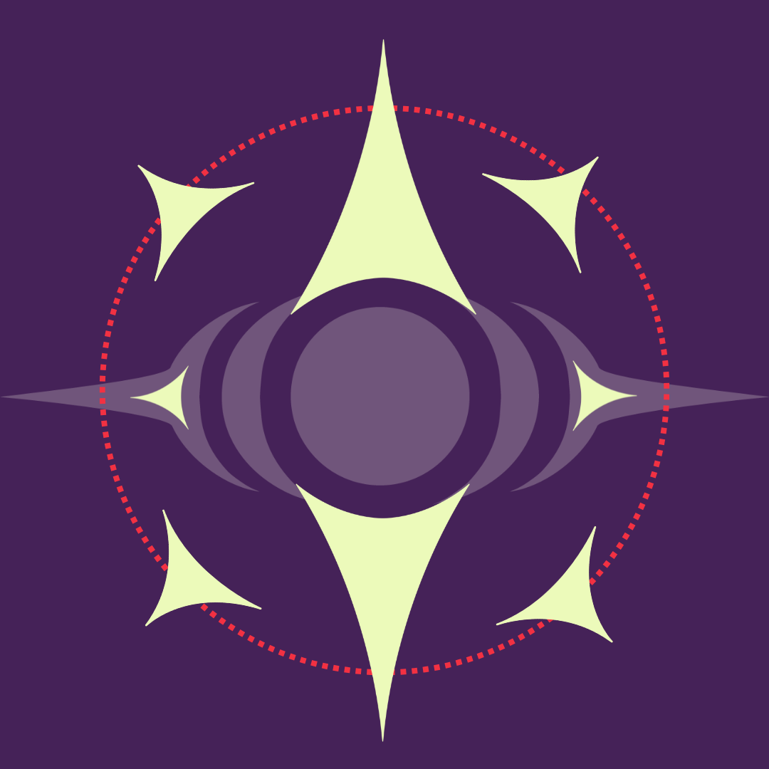 Compass made from trigon arrows